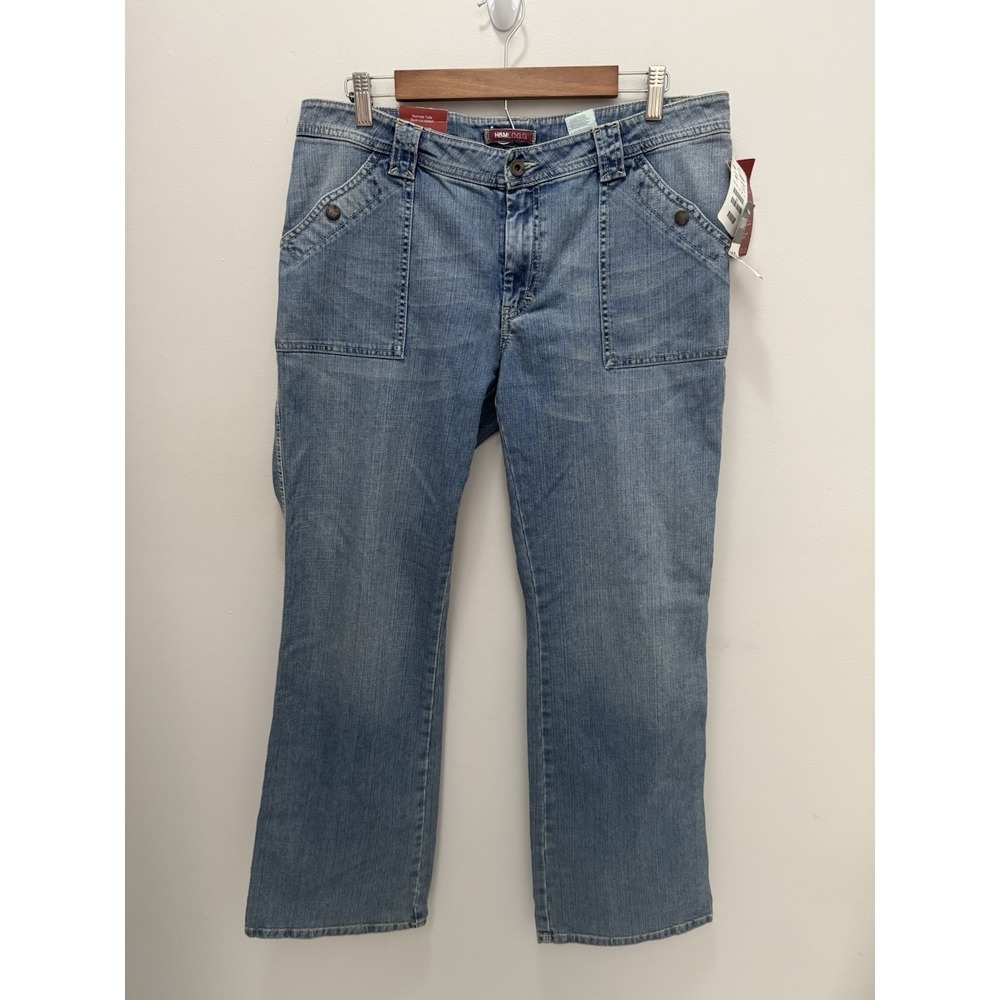 H&M L.o.o.g‎ Bootcut Stretch Jeans Y2k Light Wash Size 16 NWT